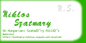 miklos szatmary business card